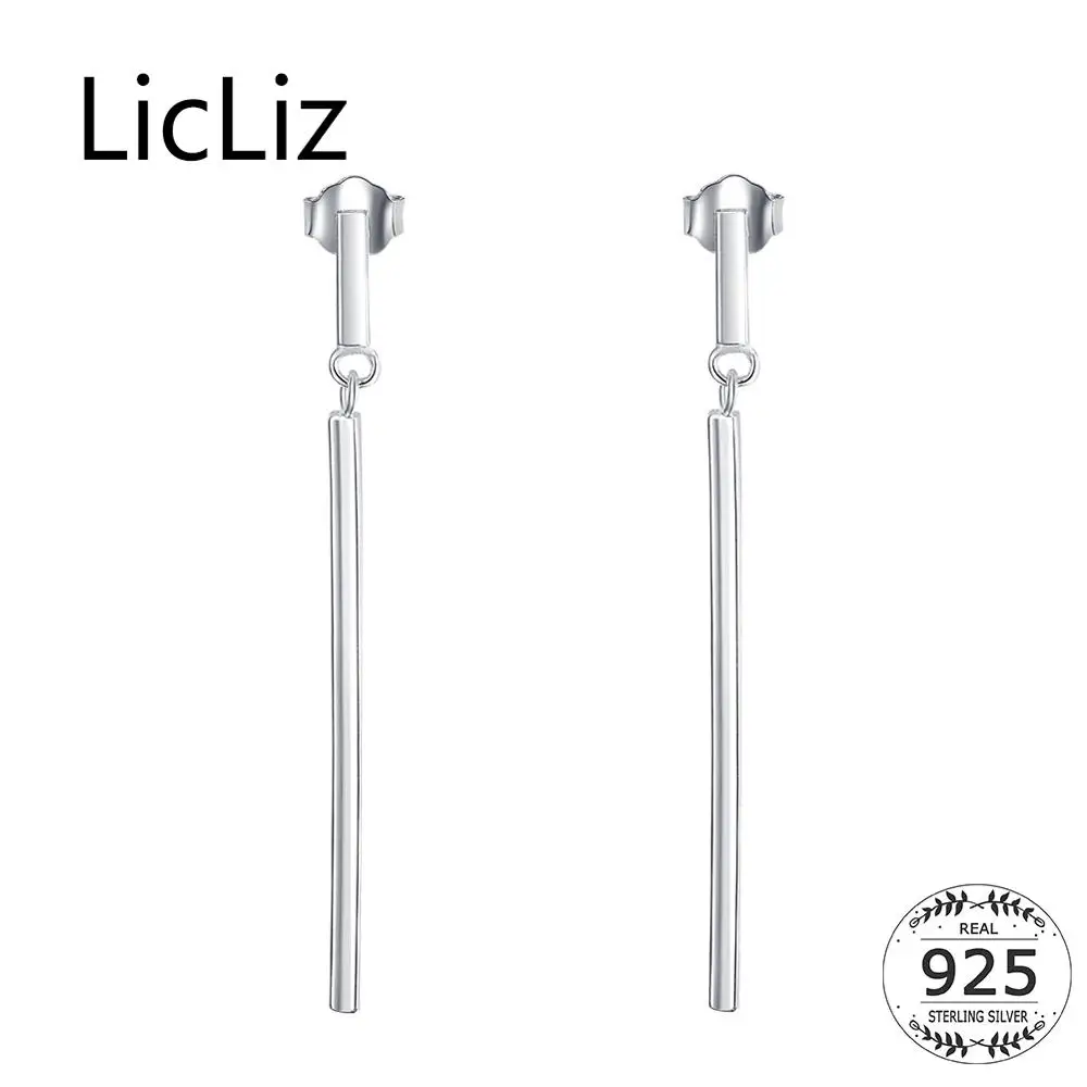 

LicLiz 925 Sterling Silver Cuboid Drop Earrings Jewelry For Women 2017 New Year's Gift Minimalist Art Boucle D'oreille LE0245