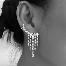 Новое поступление Модные Роскошные CZ бахрома ухо гусеничный каплевидный ушной манжет обернуть развертки Серьги 1 пара