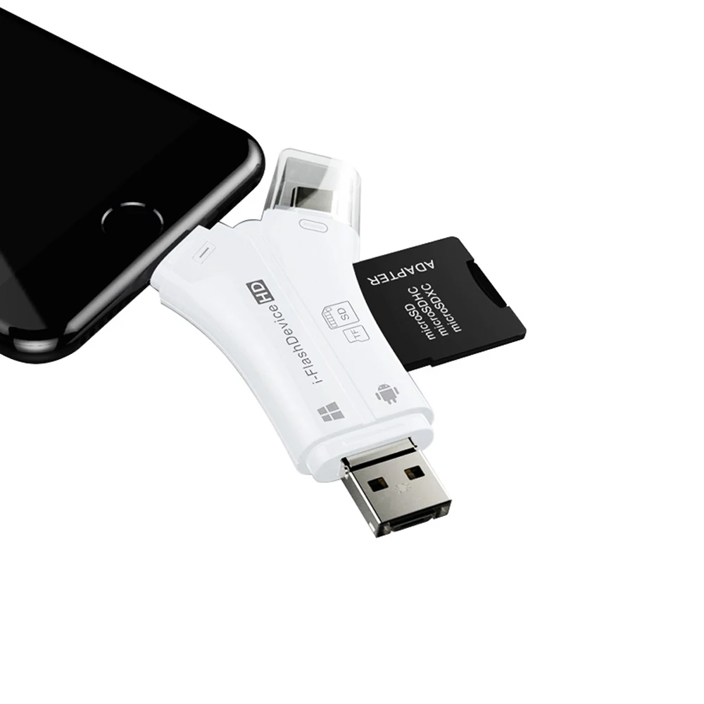 Deepfox Card Reader Type c Lightning Micro USB USB 2 0 Card Adapter For Android iPad 3
