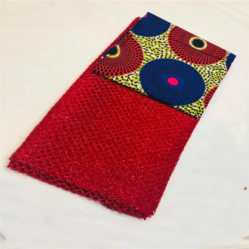

DF!Ankara lace fabric 2018 new design African lace Fabric/ high quality Wax with embroidered tulle lace ! L32202