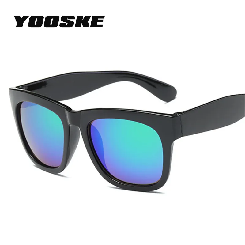 

YOOSKE Retro Oversized Sunglasses Men Big Frame Sun Glasses Women Brand Designer Vintage Mirror Reflection Shades Eyewear