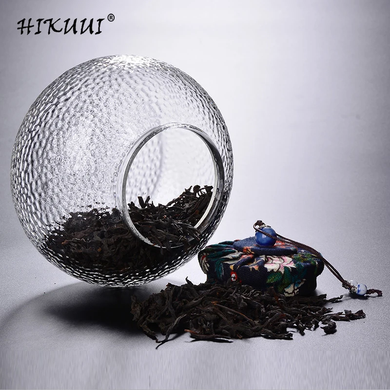 

Japanese Style Sealed Tea Jar Hammer Pattern Texture Glass Containers Tea Storage Cans Tea Ceremony Accessories