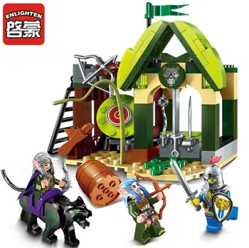 

Enlighten 2301 War of Glory Castle Knights Elfin Range Building Blocks 3 Figures 112pcs Educational Bricks Toys Gift for boys