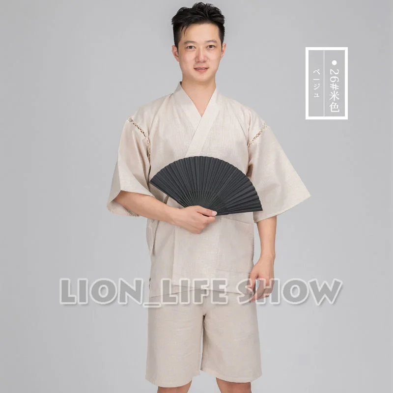 ZEALMAX Kimono, pyjama's voor heren, Japanse stijl, katoen, linnen