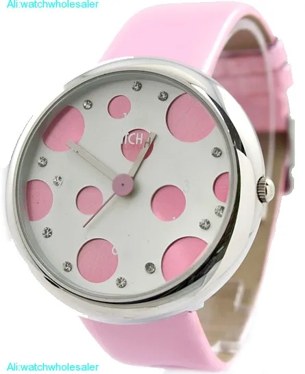 FW403C New Pink Dial Round PNP Shiny Silver Watchcase Ladies Women Fashion Watch