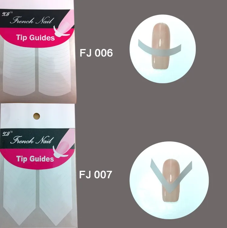Fora-atacado Novo Chegou Arte Francês Manicure Guias Curvo Meia Lua Estilos Dicas Adesivos Estêncil 18 Desígnios 20% 100sheetsunha 4 adesivos estêncil, 18 desígnios