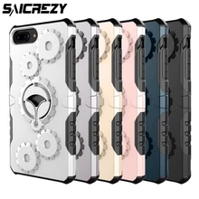 For iPhone 8 Plus Luxury 3in1 Sports Bag + Phone Stand Holder Metal Gear Shockproof Phone Case For iPhone 7 Plus 5.5 inch Cover