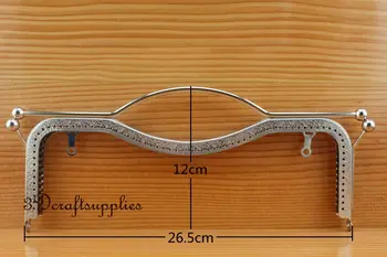 

bag purse frame metal frame sewing frame clasp 28 cm (11 inch) nickel Z88