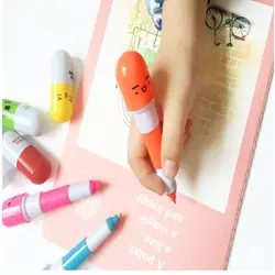 Шариковая ручка-мультяшная ручка для таблеток, милое экспрессия, синие чернила, подходит для детских домашних работ, подарков