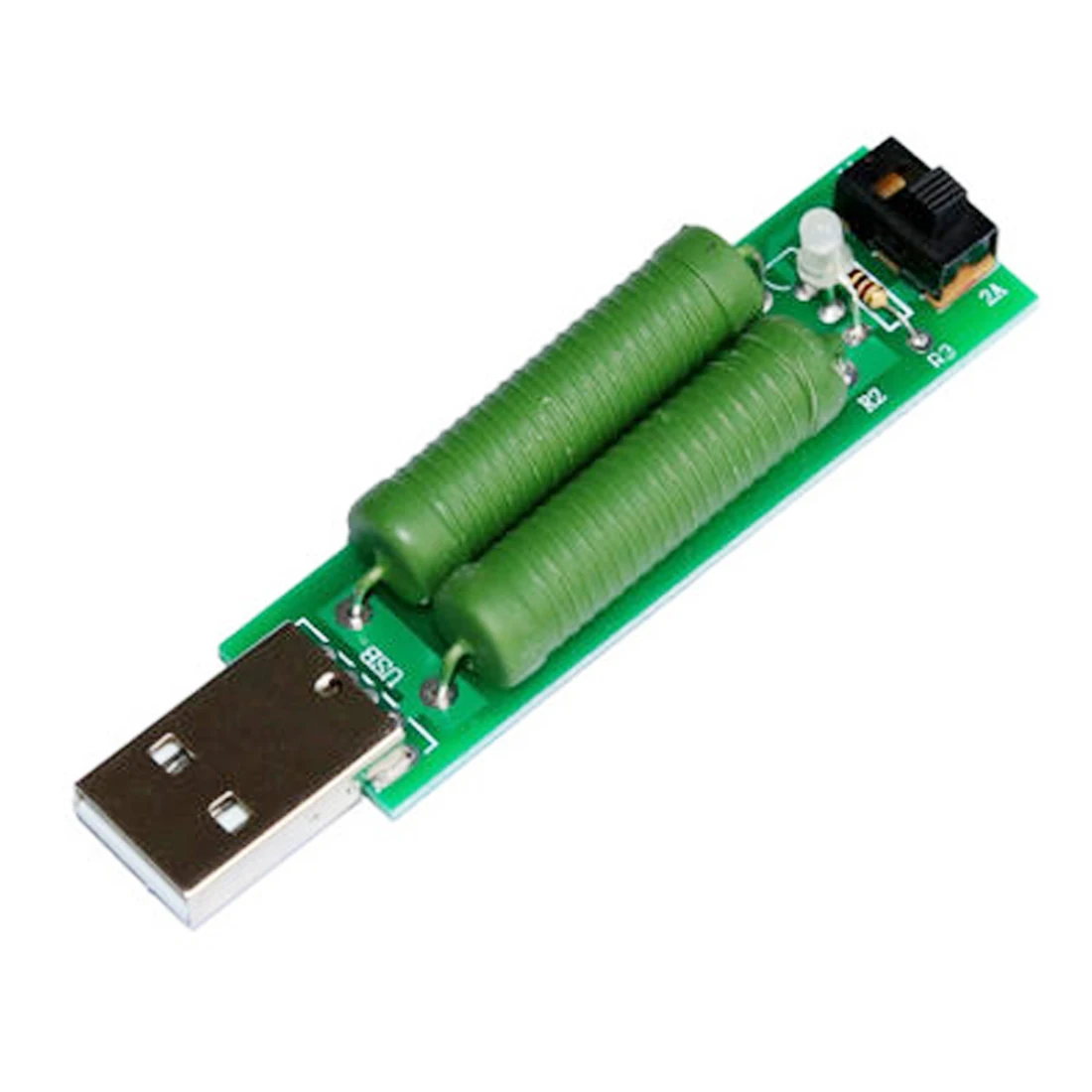 USB порт мини разряд нагрузочный резистор цифровой измеритель напряжения тока тестер 2A/1A с переключателем 1A зеленый светодиод/2A красный светодиод