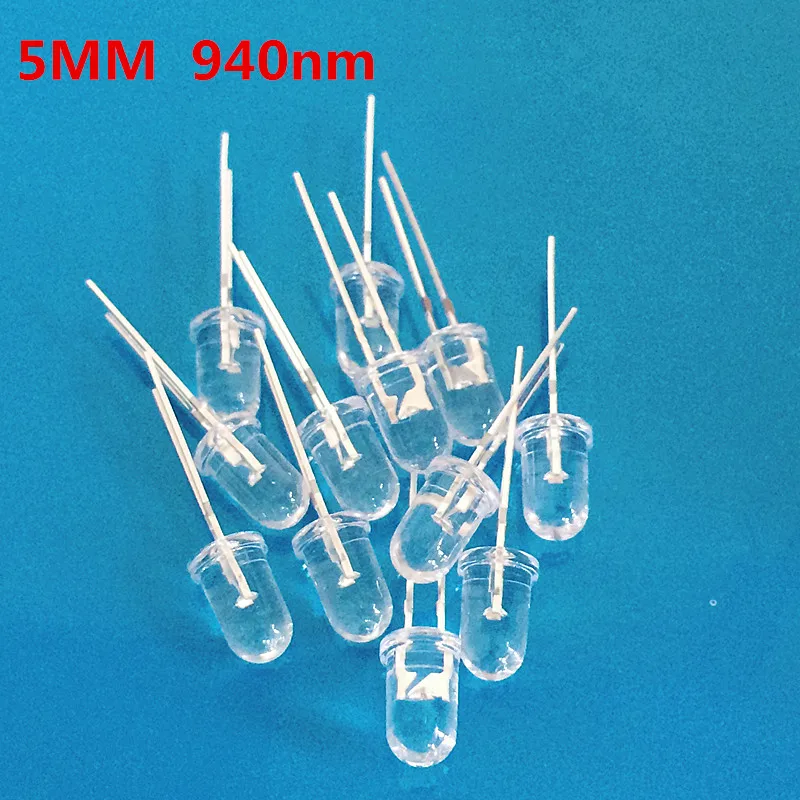 

100pcs Infrared LED Diode 5mm 940nm Powerful-Laser-Infrared Lamp Infrared LED 940 nm Diodo IR Infrared LED Transmitter 5 mm Di