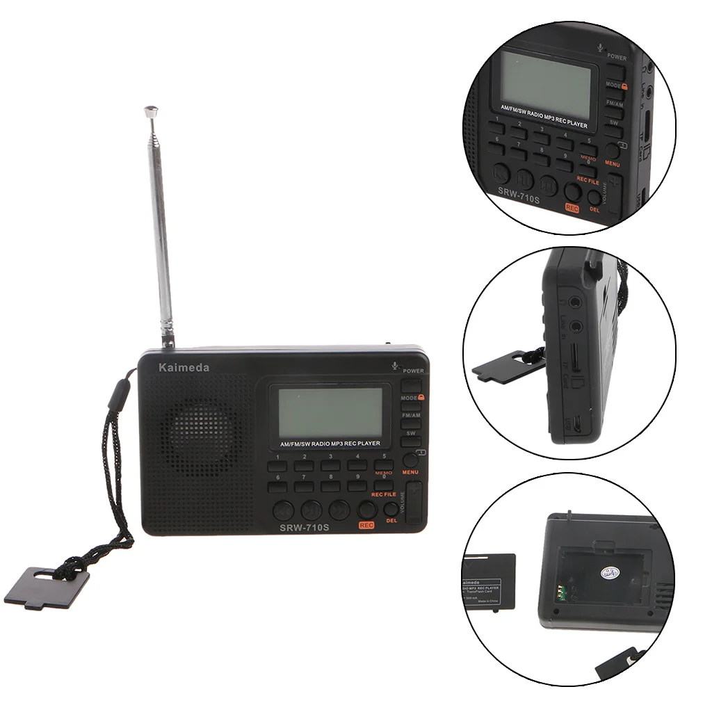 

Portable Radio Receiver Digital Tuning LCD Receiver TF MP3 REC Player FM AM SW Full Band Radio