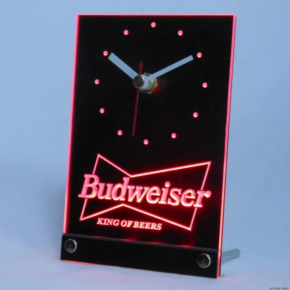 tnc0472 Budweiser Beer Bar 3D LED Table Desk Clockin Wall Clocks from
