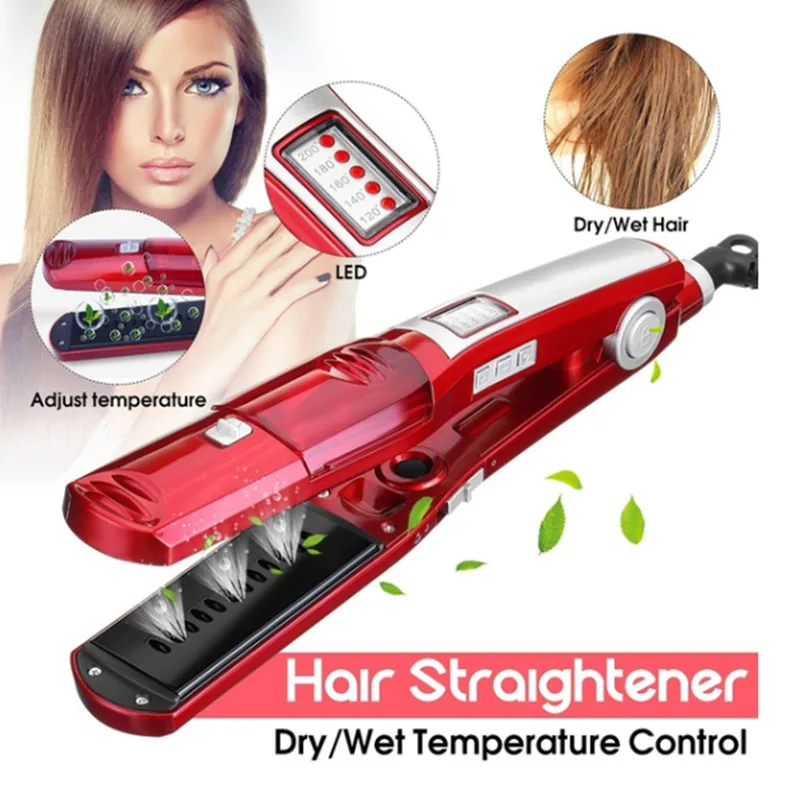 

Kemei Steam Hair Straightener Professional Dry & Wet hair care & styling tools hair straightening irons temperature display 3