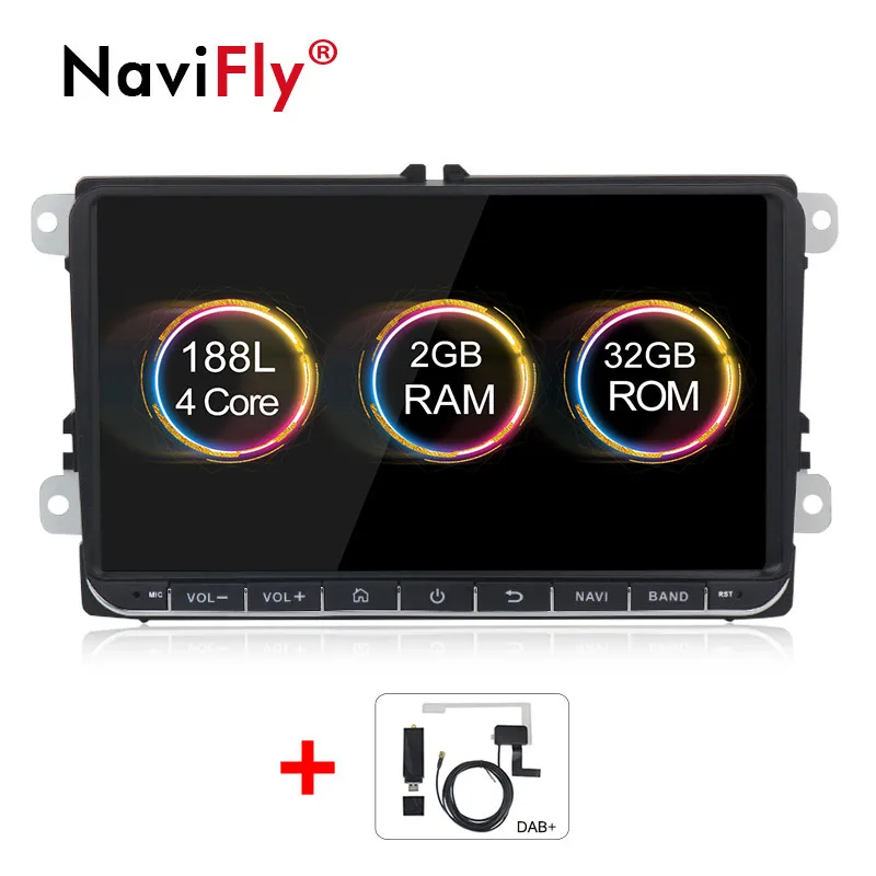 Новинка! " 2G+ 32G Android 9,1 автомобильный dvd радио gps навигация для VW Volkswagen SKODA GOLF 5 Golf 6 POLO PASSAT B5 B6 JETTA TIGUAN - Цвет: car dvd DAB