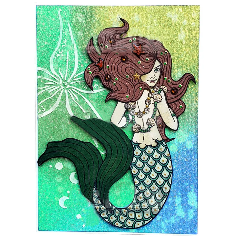 InLoveArts 1Pc/lot 14*14cm 2018 New Arrivals Clear Stamps Scrapbooking Card Making Decorative Stamp Mermaid Rubber | Канцтовары для