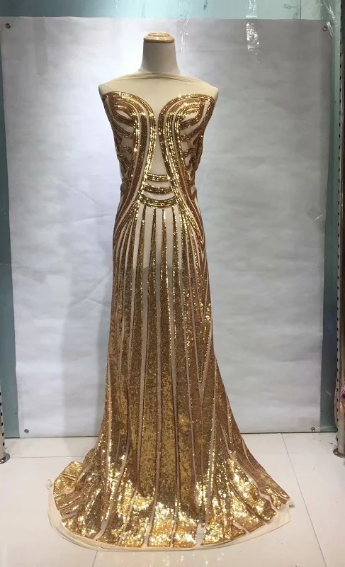 Нигерийские кружевные ткани для свадьбы нигерийские кружева с блестками Модная Золотая кружевная ткань шампанского Xij