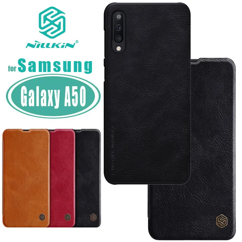 Чехол A50 для Samsung Galaxy чехол NILLKIN Qin бизнеса кожаный флип с отделением карт задняя