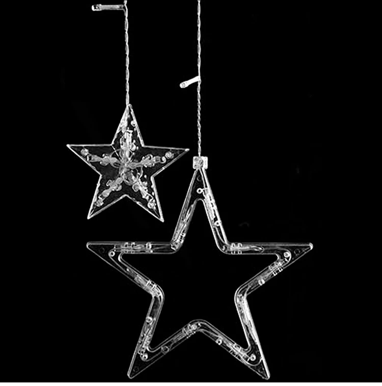 FENGRISE 12 звезд светодиодный светильник на окно, занавеска, гирлянда, сделай сам, свадебное украшение, наружная гирлянда, для дня рождения, праздника, декора