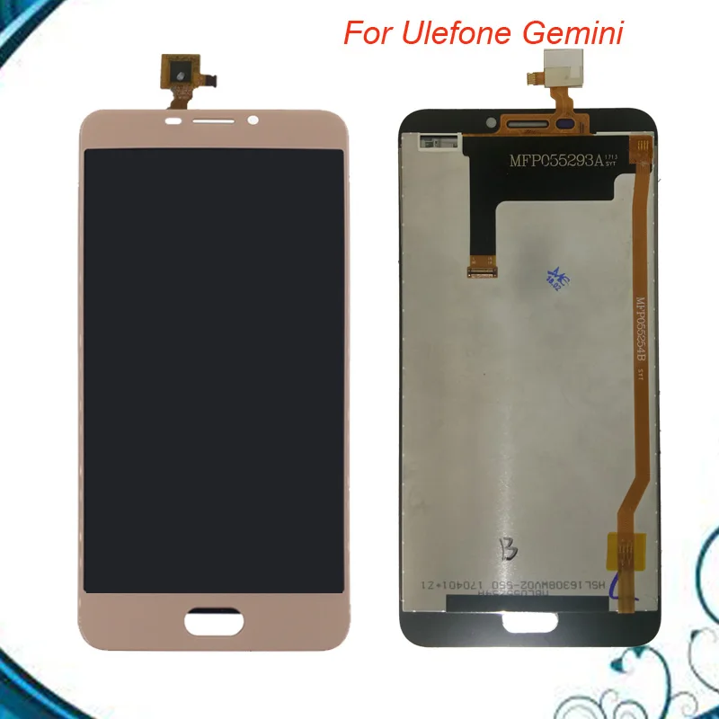 Черный/золотой для 5 дюймов Ulefone Gemini ЖК-дисплей + сенсорный экран 100%