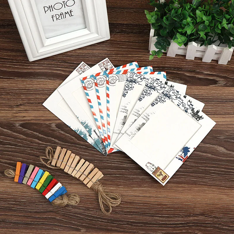 Graduation 2019 Photo Frame Retro DIY Kraft Paper Pictures Wall Postmark Baby Wedding Photo Hanging Album Combination Decor Graduation 2019 Photo Frame Retro DIY Kraft Paper Pictures Wall Postmark Baby Wedding Photo Hanging Album Combination Decor