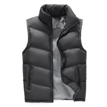 

2019 Winter Warmer Thickened Male Vests Waistcoats Men's Sleeveless Vest Casual Cotton-Padded Photographer Coats Body