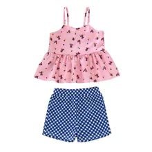 Детские купальники для девочек; детский купальник из полиэстера; комплект из двух предметов; купальный костюм; бикини; пляжные купальники с цветочным принтом; комплект одежды; K327