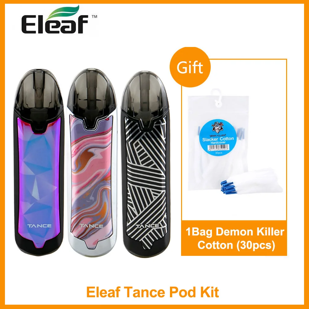 

Free Gift Cotton Original Eleaf Tance kit 2ml Capacity Built in 580mAh Battery 1.2ohm Cartridge 10W Max Electronic Cigarette