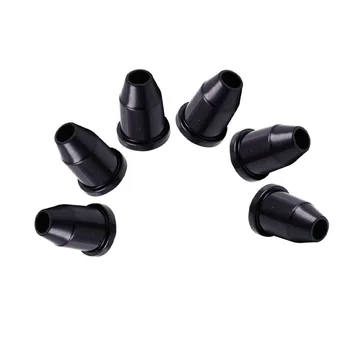 

New 6Pcs Black Metal Through Body Guitar String Mounting Ferrules Equipment