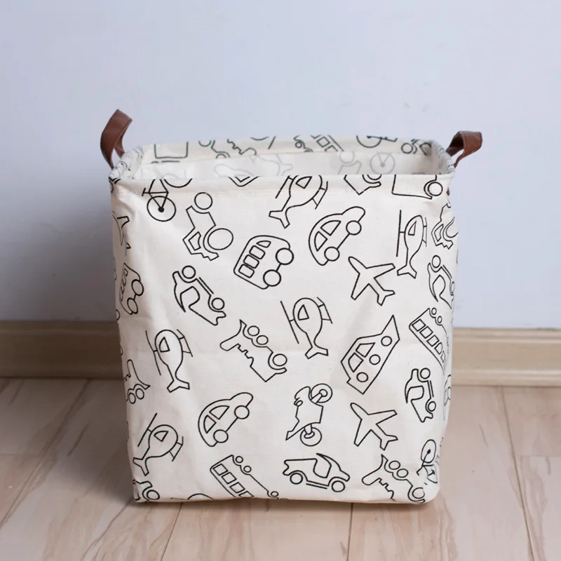 

New Large Laundry Bag Clothes Storage Baskets Home Clothes Print Bags Kids Toy Storage Household Folding Laundry Basket