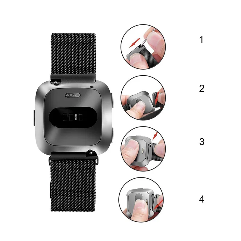 For Fitbit Versa Stainless Steel Milannes Watch BAND luxury strap   (7)