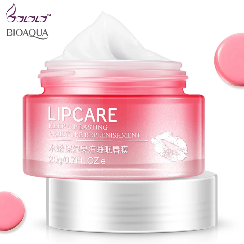 

BIOAQUA Strawberry Lip Sleeping Mask hydrating makeup Exfoliator Lips Balm Moisturizer Nourish natural Lip Plumper Skin Care