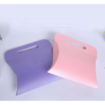 

20pcs Boutique Glossy Wedding Candy Box Candy Bag Pillow Shape Birthday Party Gift Box Colorful Kraft Paper Box