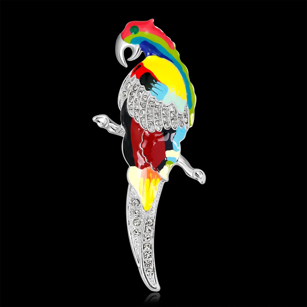 

Bird Brooch Rhinestone Enamel Pin Lovely Animal Cute Parrot Brooches For Women Suit Scarf Clip Dress Pins