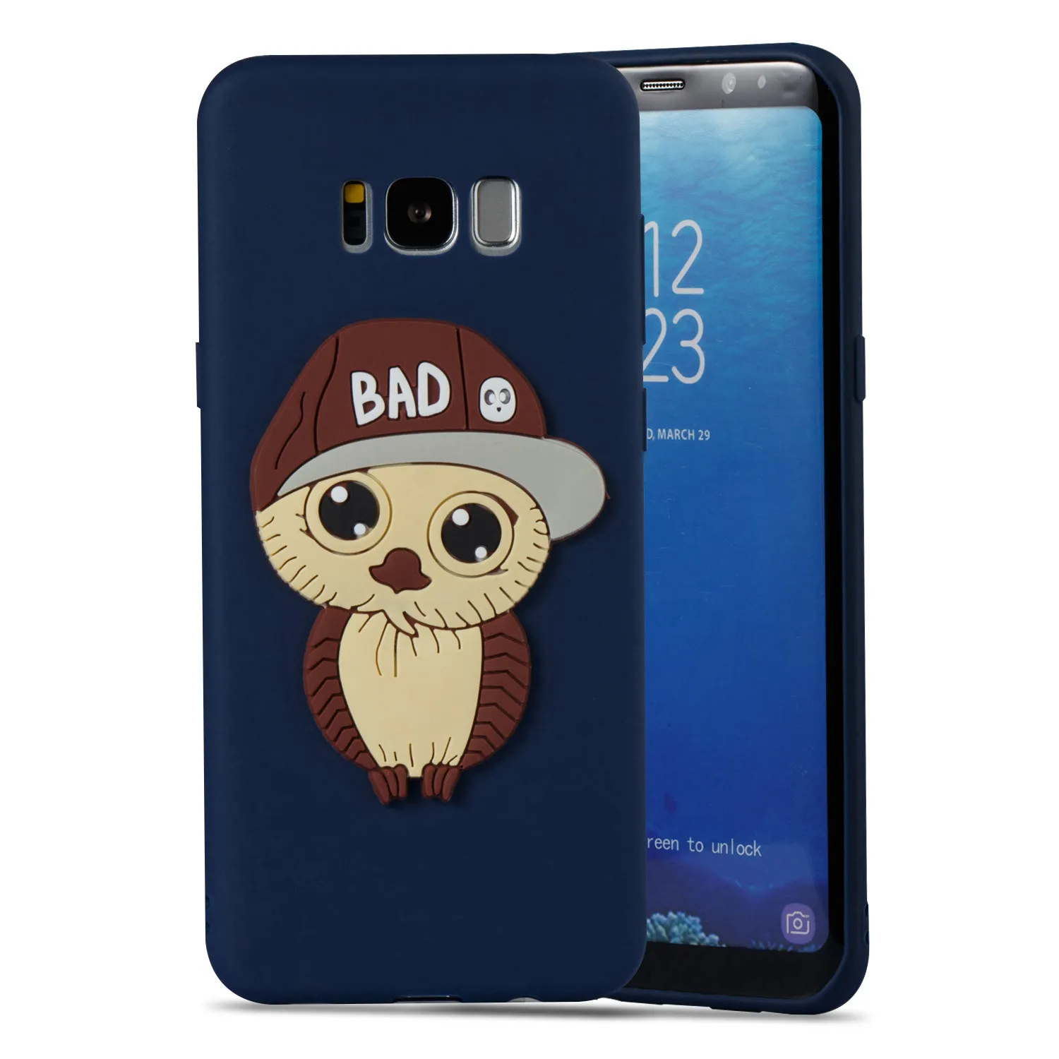 Для Samsung S8 plus с рисунком совы силиконовый мраморный чехол для телефона Galaxy