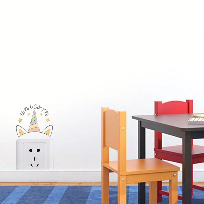 Мультфильм Единорог наклейки на стену для детской комнаты украшения Аниме животные Единорог Настенная роспись искусство ПВХ фильм плакат наклейки для дома