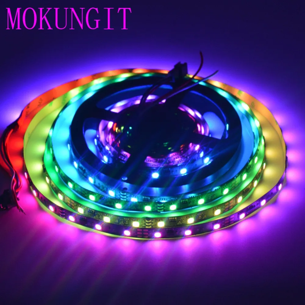 Mokungit 100 м 20x5 м WS2811 48 светодиодов/M Magic Dream Цвет 5050 RGB адресуемых гибкие светодиодные полосы света 12 В IP30-Водонепроницаемый