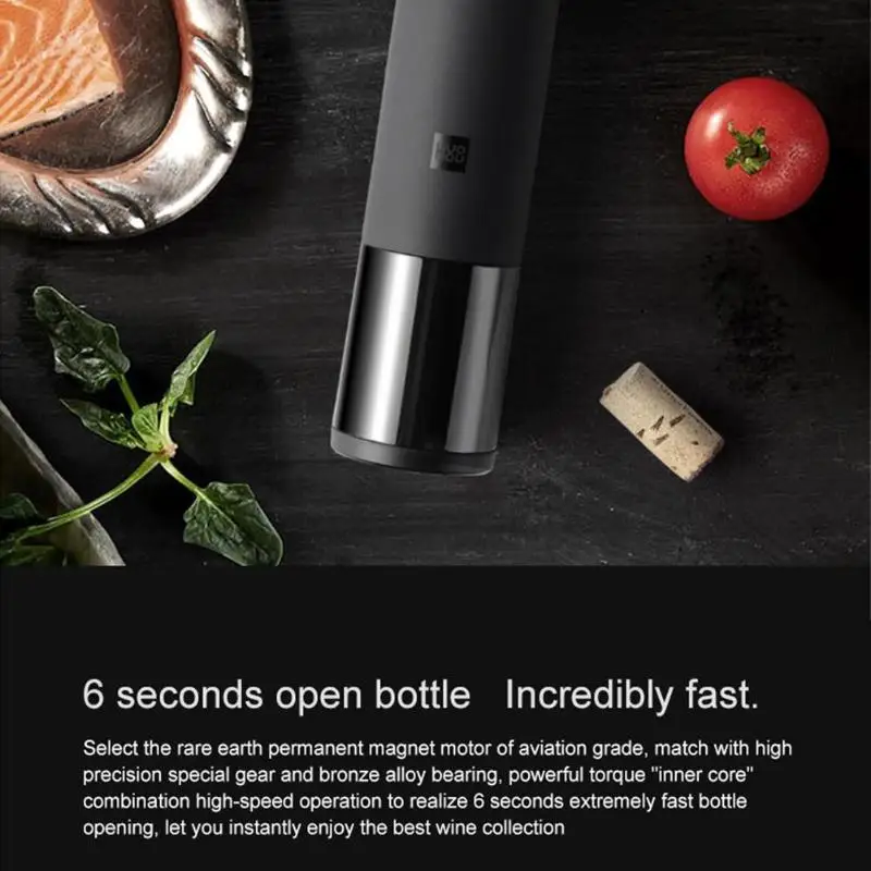 Xiaomi Huohou автоматическая открывалка для бутылок вина Электрический штопор с фольга резак usb зарядка открывалка фольга резак пробки набор инструментов