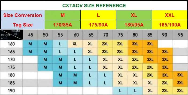 Size chart-