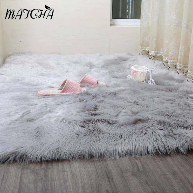 Caramel White Faux Sheepskin Rug Long Faux Fur Blanket Decorative