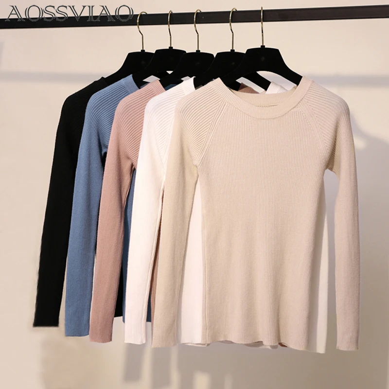 

2019 New Winter Women Sweaters Fashion Turtleneck Long Sleeve Pullovers Slim Knitted Sweaters Female Jumper Tops Black White