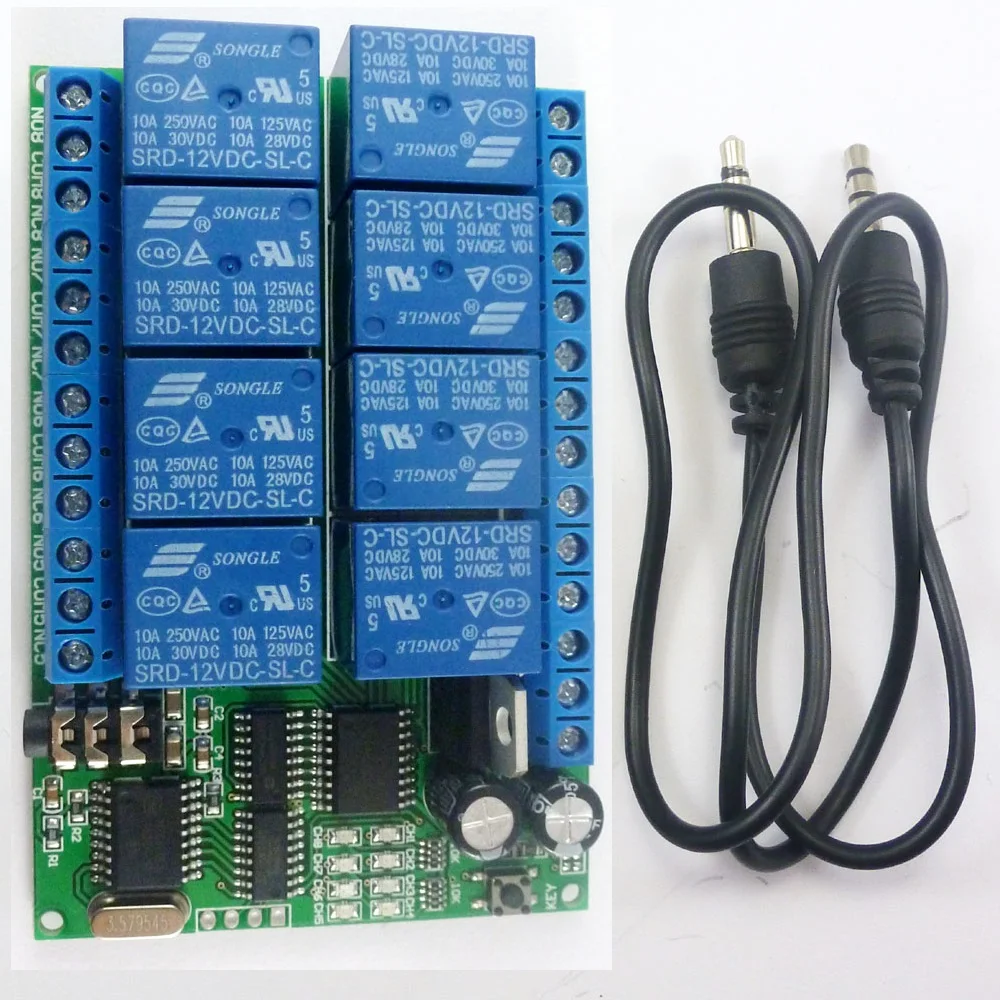 

1 PCS 8ch 12VDC DTMF Relay MT8870 Decoder Phone Remote Control switch for AC DC Motor LED CNC Smart Home PLC