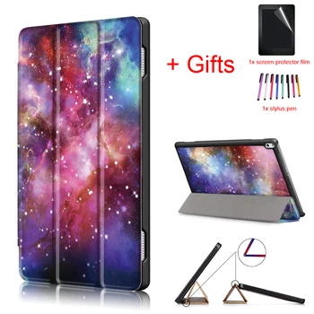 

Magnet Smart Wake/Sleep Case for Lenovo tab 4 10 plus TB-X704L TB-X704F TB-X704N 10.1" Tablet PU Leather Cover Funda +Film+Pen