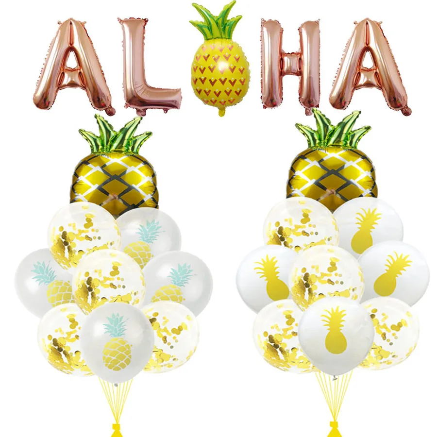 

Letter Aloha Pineapple Birthday Balloons Hawaii Party Decoration Rose Gold Pineapple Ballons Pineapple Deco Birthday Globos XN