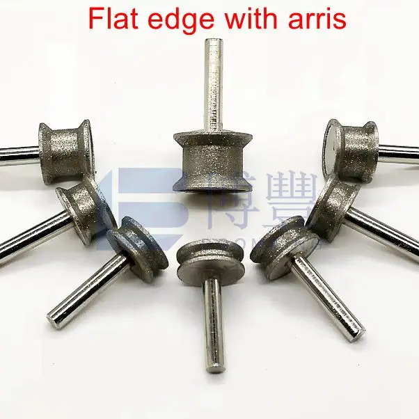 Гальваническое шлифовальное Алмазное Колесо, кромка карандаша, плоский край с arris, PE/FA 3/4/5/6/8/10/12/14/15/16/18/20 мм, для стекла/камня