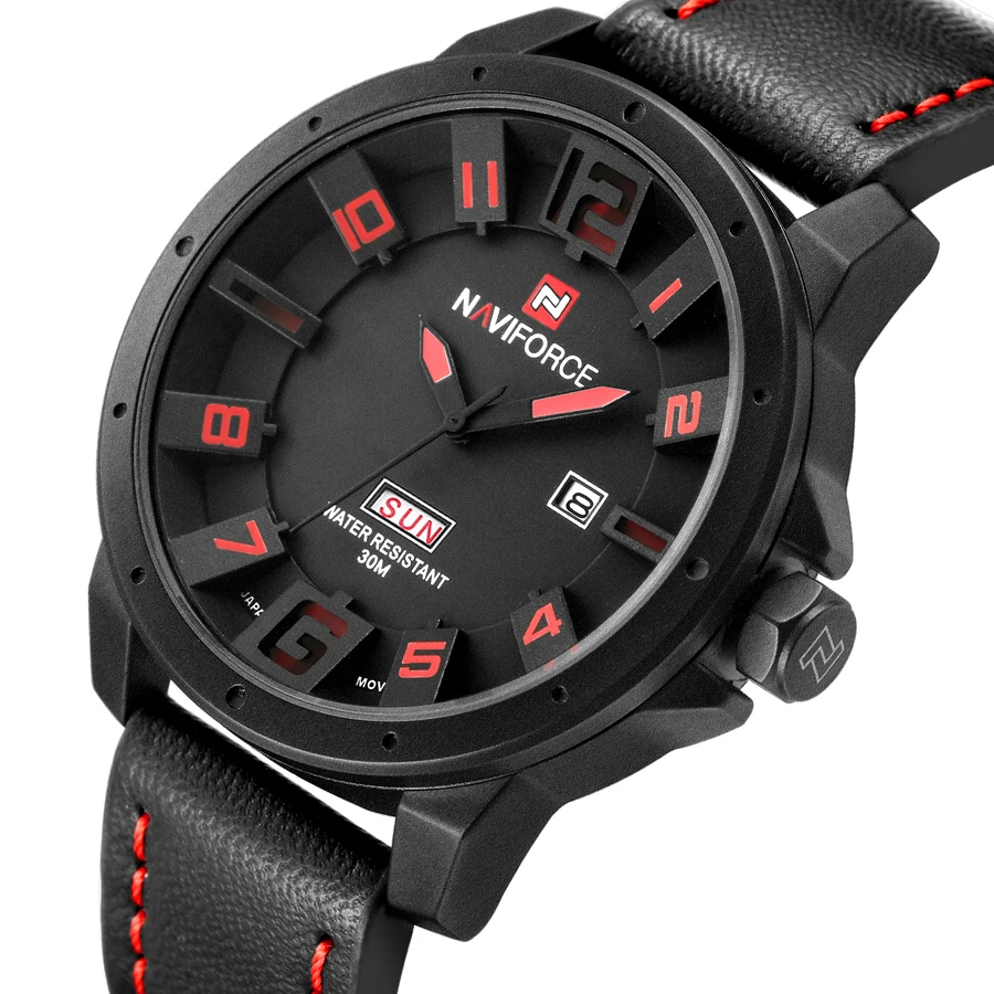 

NAVIFORCE Luxury Brand Military Watches Men Quartz Analog 3D Face Leather Clock Man Sports Watches Army Watch Relogios Masculino