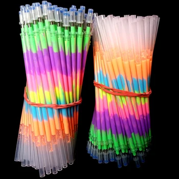 

10pcs/lot Multi Color Rainbow Refill Highlighters Gel Pen Students Painting Graffiti Fluorescent Refills School Supplies