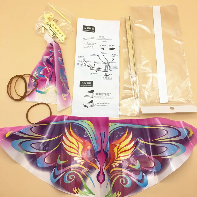 1 pcs color random Сборка "сделай сам" хлопающие крыло модель полета птиц воздушных змей на открытом воздухе игрушки самолет кайтсерфинга самолет подарок для детей школьного обучения - Цвет: 1 pcs color random