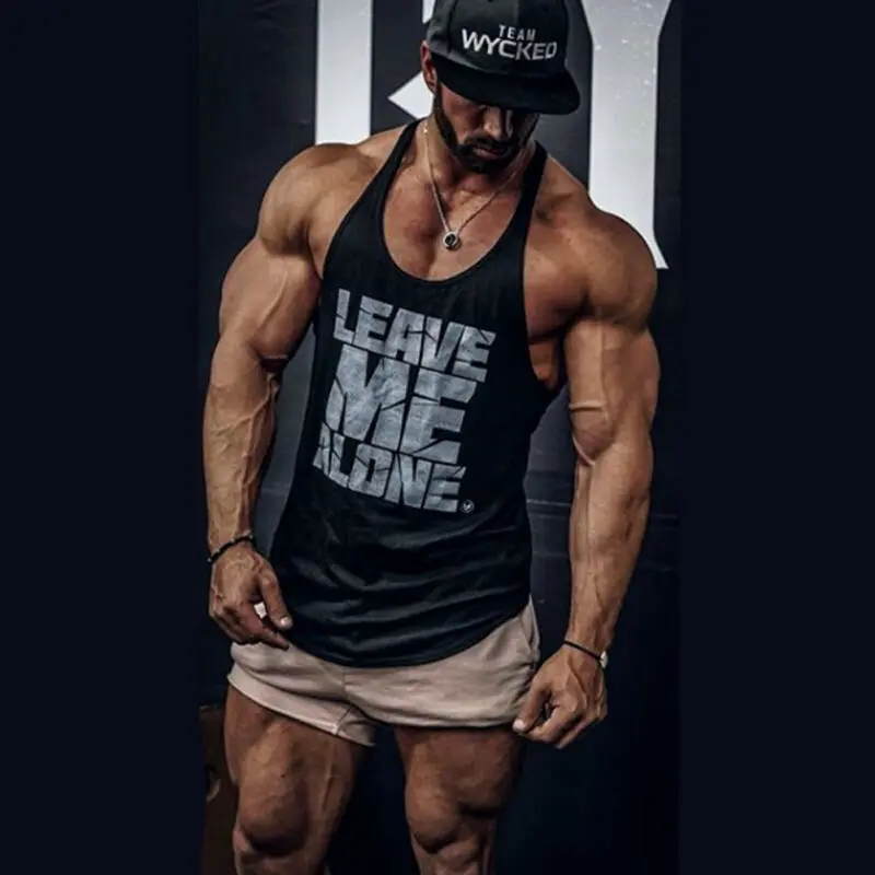 

2019 Brand New Style M-2XL Fitness Men's Muscle Sleeveless Tank Top Tee Shirt Bodybuilding Sport Tank Tops