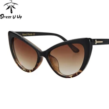 Dressuup Новый Cat Eye Солнцезащитные очки для женщин Для женщин Брендовая Дизайнерская обувь Винтаж большой Рамки Роскошные Защита от солнца Очки Óculos де золь